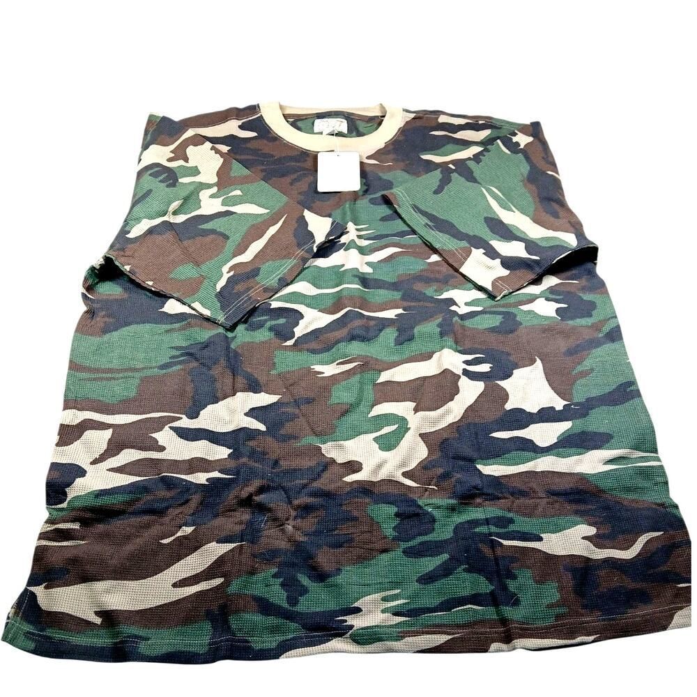 Trust USA Men's New w/Tags Olive Green Camo Thermal Shirt - 4XL
